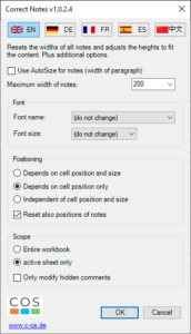 Dialog des COS Notesmanager