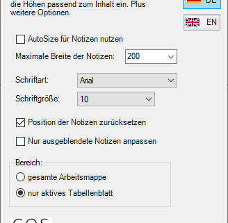 Dialog des COS Notesmanager