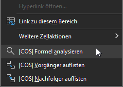 COS Addin Rechtsklick